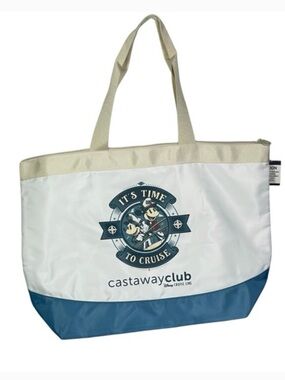 DCL DISNEY Cruise Line 25th Silver Anniversary Beach tote Bag + landyard new